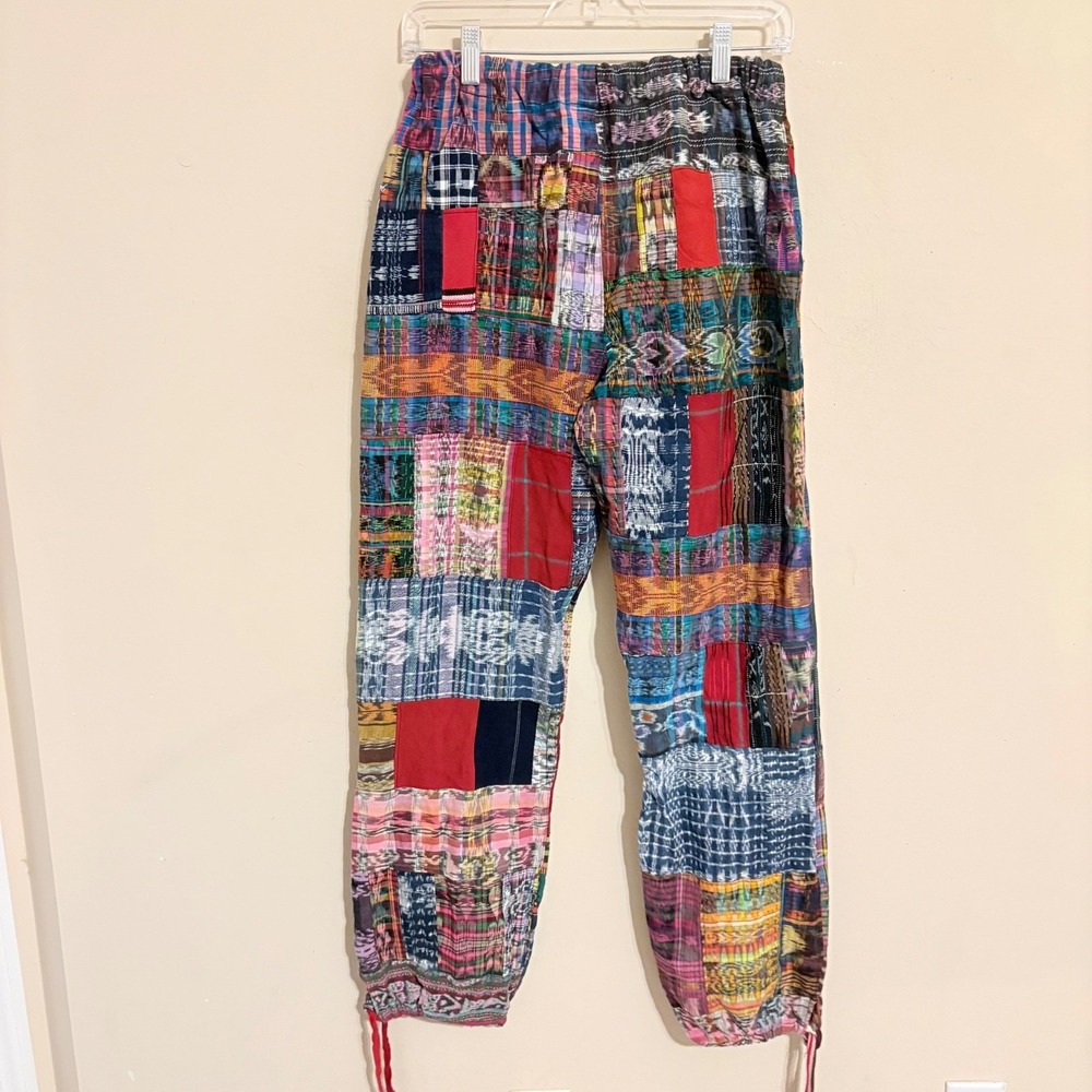 Festival Patchwork Boho Harem Pants Multicolor Drawstring Ankle Mens /Womens - Picture 11 of 12